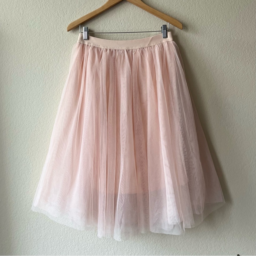 Haute Monde blush colored tulle layered skirt
